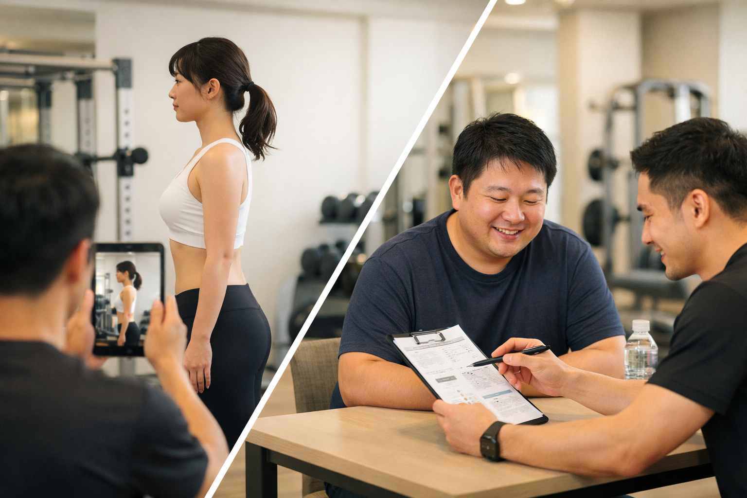 姿勢分析と遺伝子検査による効果の可視化